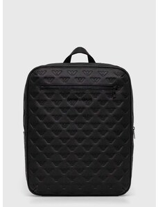 Kožený batoh Emporio Armani pánský, černá barva, velký, hladký, Y4O444 Y142V