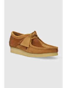 Semišové polobotky Clarks Originals Wallabee pánské, hnědá barva, 26175917