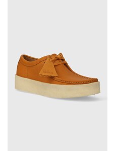 Kožené polobotky Clarks Originals Wallabee Cup pánské, hnědá barva, 26176548