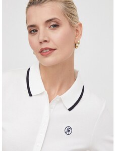 Polo tričko Tommy Hilfiger béžová barva