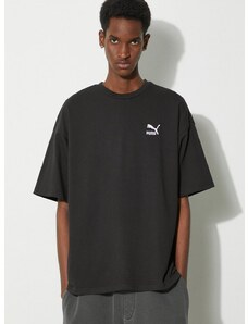 Bavlněné tričko Puma BETTER CLASSICS černá barva, s aplikací, 679188