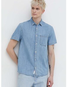 Džínová košile Tommy Jeans pánská, regular, s klasickým límcem, DM0DM18958