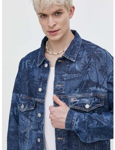 Džínová bunda Tommy Jeans pánská, tmavomodrá barva, přechodná, DM0DM18971