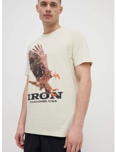 Tréninkové tričko Under Armour Project Rock béžová barva, s potiskem, 1383224