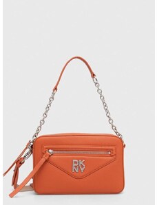 Kožená kabelka Dkny oranžová barva, R41EKB91