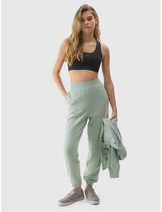 4F Dámské tepláky typu jogger s organickou bavlnou - zelené
