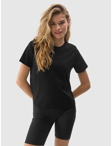 4F Dámské hladké tričko s organickou bavlnou - černé