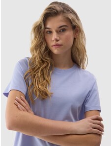 4F Dámské hladké tričko s organickou bavlnou - modré