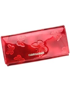 Gregorio Kožená červená dámská peněženka s motýly v dárkové krabičce