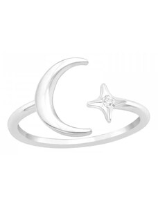 SYLVIENE Stříbrný prsten Moon&Star