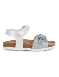 Dětské sandály Geox SANDAL CHALKI stříbrná barva