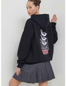 Mikina Kaotiko černá barva, s kapucí, s potiskem