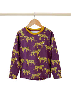 Crawler Organická bavlna tričko dlouhý rukáv dětské Leopard