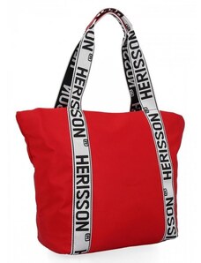 Herisson Barebag Velká dámská nylonová shopper kabelka přes rameno červená