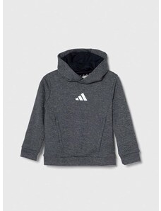 Dětská mikina adidas tmavomodrá barva, s kapucí, vzorovaná