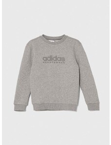 Dětská mikina adidas šedá barva, s potiskem