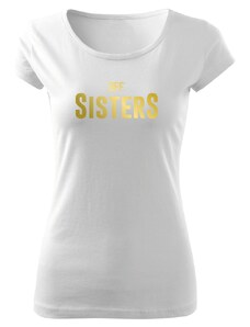 TRIKOO Výprodejové 1 samotné tričko BFF Sisters HIGH - Bílé + zlatá- (vel. 2XL)