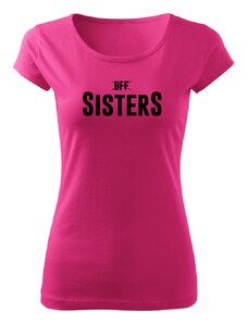 TRIKOO Výprodejové 1 samotné tričko BFF Sisters HIGH - Růžové + černá - (vel. L)