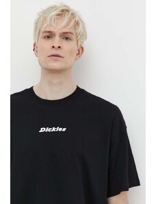 Bavlněné tričko Dickies ENTERPRISE TEE SS černá barva, s potiskem, DK0A4YRN