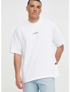 Bavlněné tričko G-Star Raw bílá barva, s aplikací