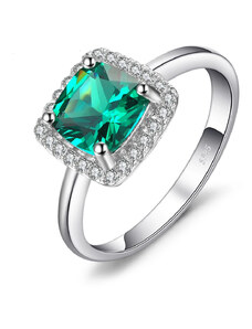 GREEN SMARAGD stříbrný prsten se zirkony