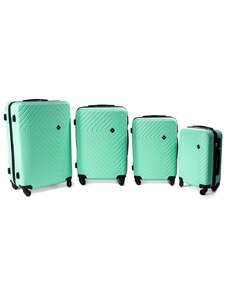 Rogal Světle zelená sada 4 pevných plastových kufrů "Waves" - vel. M, L, XL, XXL