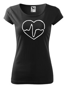 Roni Syvin + Adler/Malfini Ručně malované dámské bavlněné tričko - Doktorské srdce