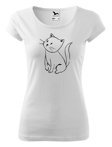 Roni Syvin + Adler/Malfini Ručně malované dámské bavlněné tričko - Kotě