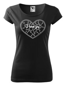 Roni Syvin + Adler/Malfini Ručně malované dámské bavlněné tričko - Puzzle Srdce