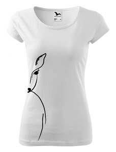 Roni Syvin + Adler/Malfini Ručně malované dámské bavlněné tričko - Srnka - Na boku