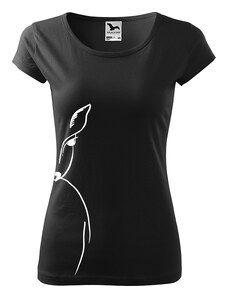 Roni Syvin + Adler/Malfini Ručně malované dámské bavlněné tričko - Srnka - Na boku