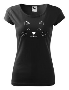 Roni Syvin + Adler/Malfini Ručně malované dámské bavlněné tričko - Cat Face