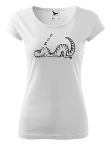 Roni Syvin + Adler/Malfini Ručně malované dámské bavlněné tričko - Dinosaur spící