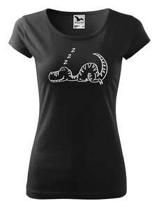Roni Syvin + Adler/Malfini Ručně malované dámské bavlněné tričko - Dinosaur spící