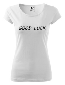 Roni Syvin + Adler/Malfini Ručně malované dámské bavlněné tričko - Good Luck