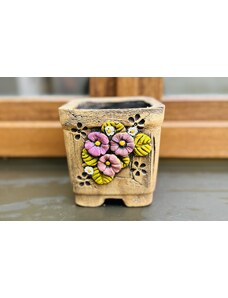 Keramika Javorník Hranatý květináč -fialky