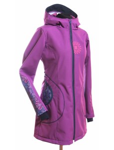 BajaDesign softshellový kabát P, fialový + fialové mandaly