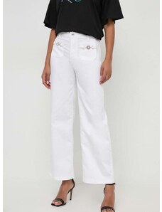 Kalhoty Liu Jo dámské, bílá barva, zvony, high waist