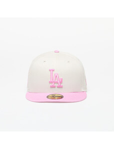Kšiltovka New Era Los Angeles Dodgers White Crown 59FIFTY Fitted Cap Ivory/ Pink