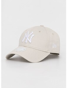 Bavlněná baseballová čepice New Era béžová barva, NEW YORK YANKEES