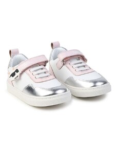 Dětské kožené sneakers boty Karl Lagerfeld šedá barva