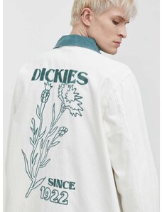 Džínová bunda Dickies HERNDON JACKET pánská, béžová barva, přechodná, DK0A4YQM