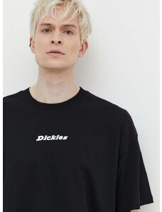 Bavlněné tričko Dickies ENTERPRISE TEE SS černá barva, s potiskem, DK0A4YRN