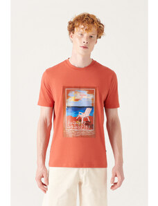 Avva Men's Tile Motto Printed Cotton T-shirt