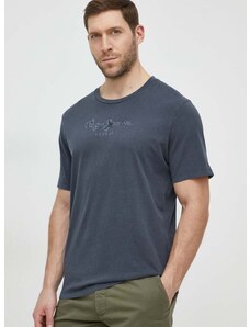 Bavlněné tričko Pepe Jeans šedá barva, s aplikací