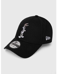 Bavlněná baseballová čepice New Era BUGS BUNNY černá barva, s aplikací