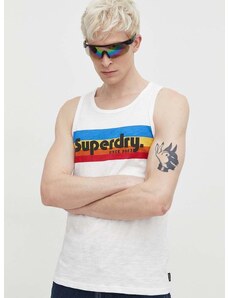 Bavlněné tričko Superdry bílá barva