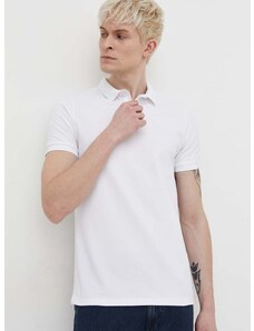 Bavlněné polo tričko Superdry bílá barva