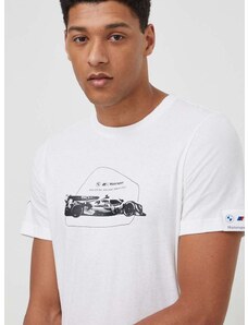 Bavlněné tričko Puma x BMW béžová barva, s potiskem, 624165