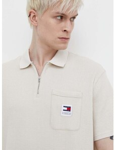 Polo tričko Tommy Jeans béžová barva